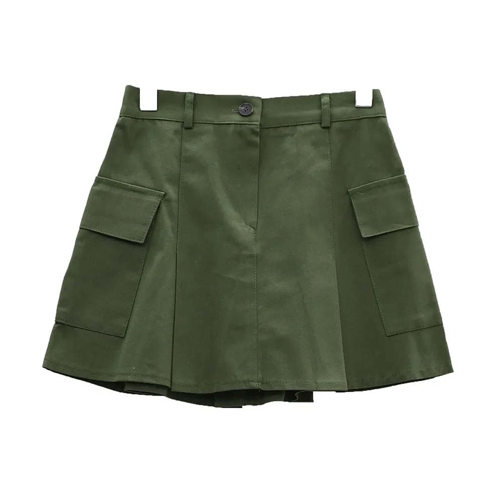 Double Pocket Pleated Mini Skirt OA01