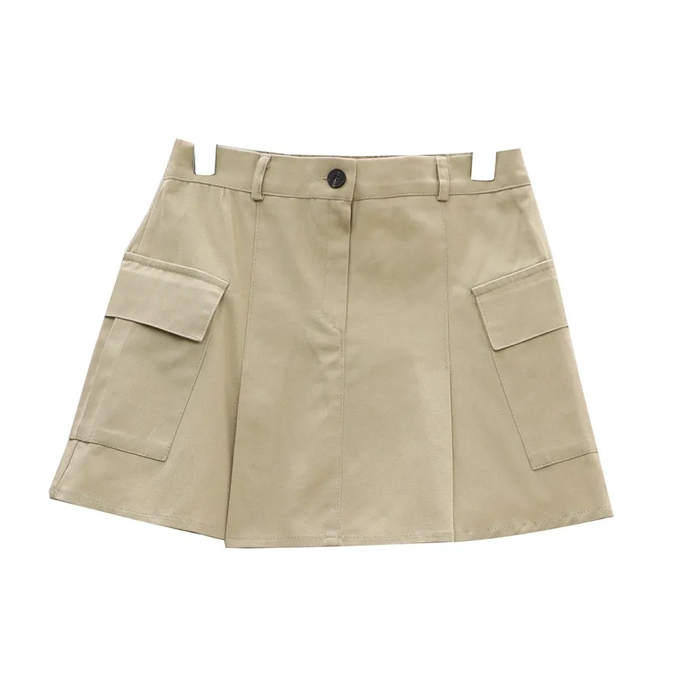 Double Pocket Pleated Mini Skirt OA01