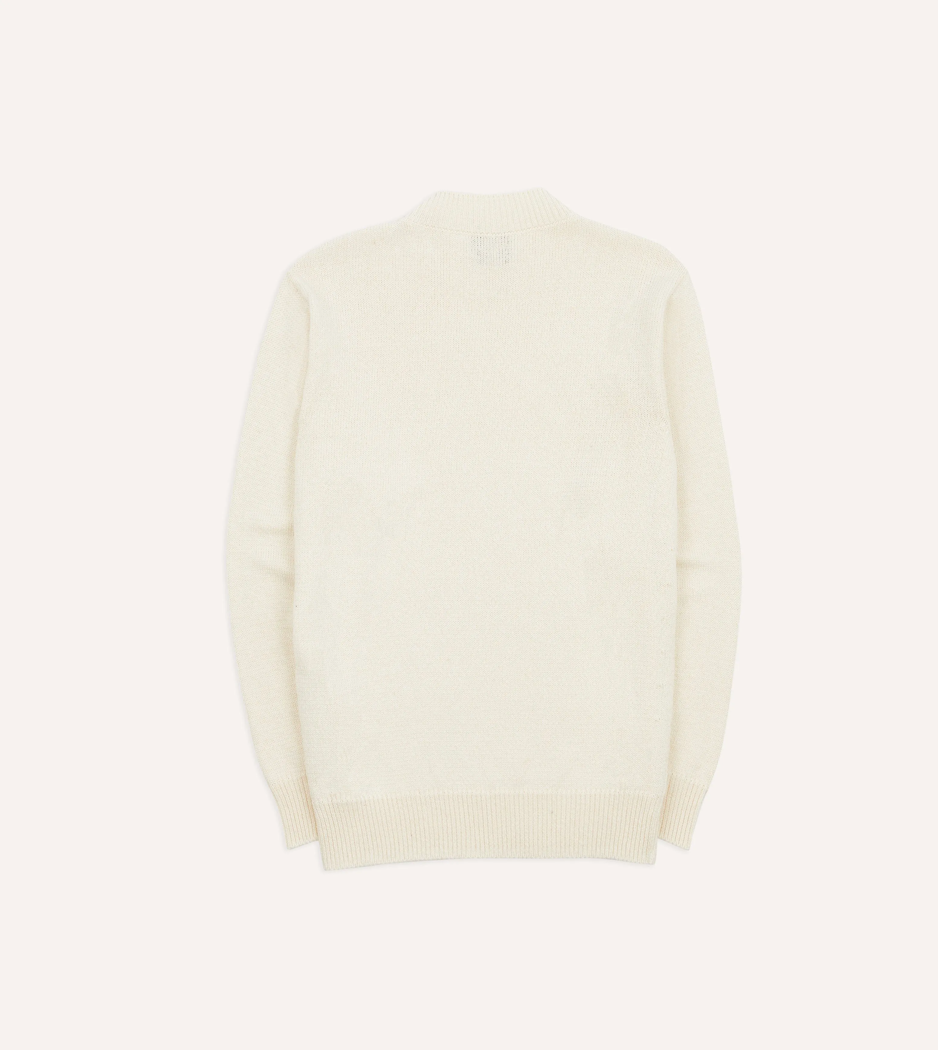 Ecru Cotton Mock Neck Jumper