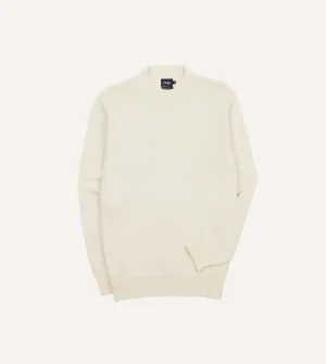 Ecru Cotton Mock Neck Jumper