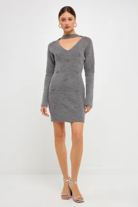 Embellished Sweater Dress