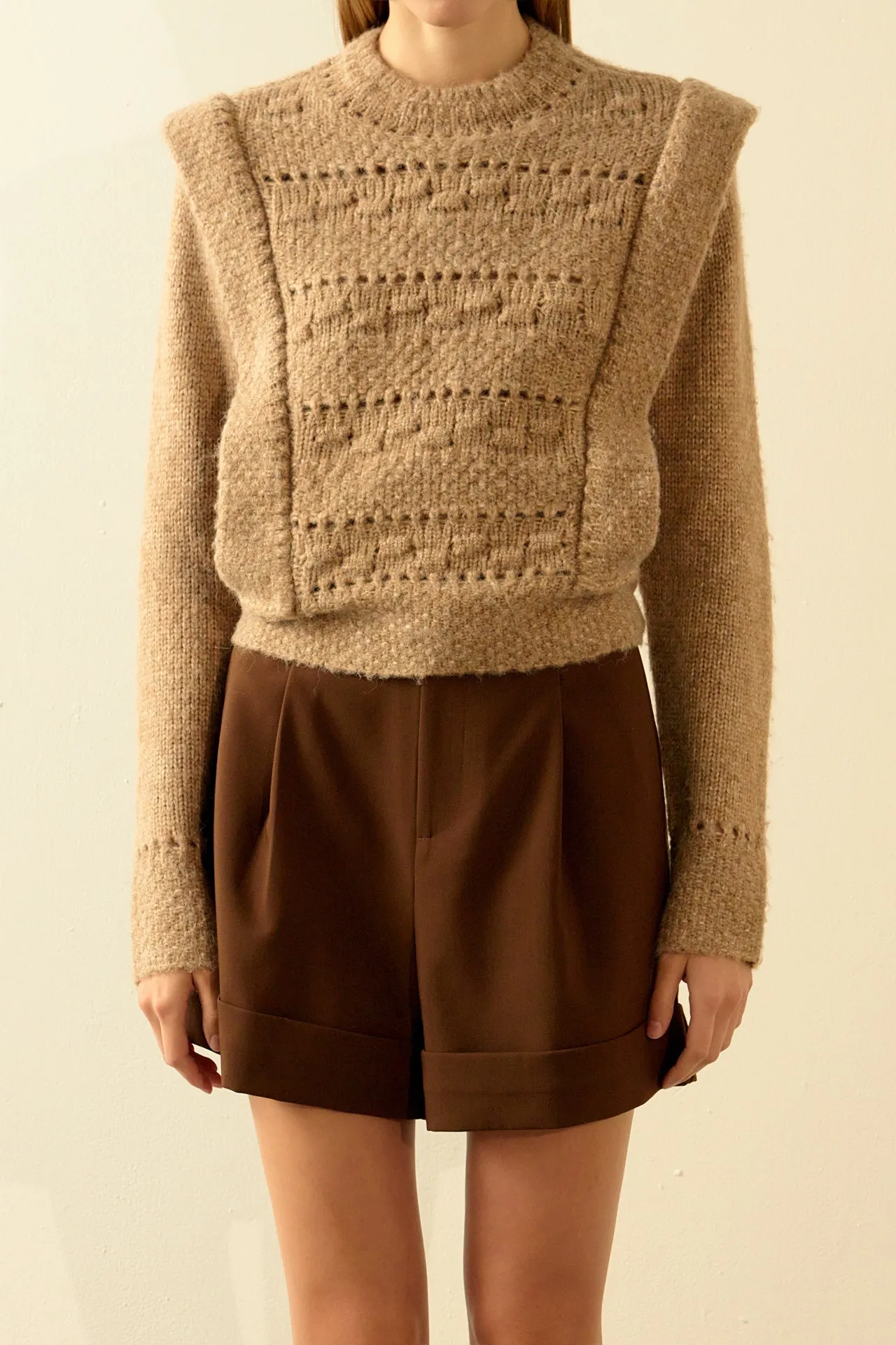 Endless Rose - Chunky Wool Knit Detailed Sweater