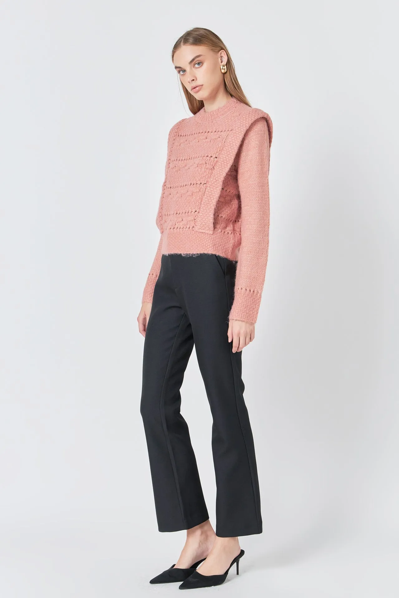 Endless Rose - Chunky Wool Knit Detailed Sweater