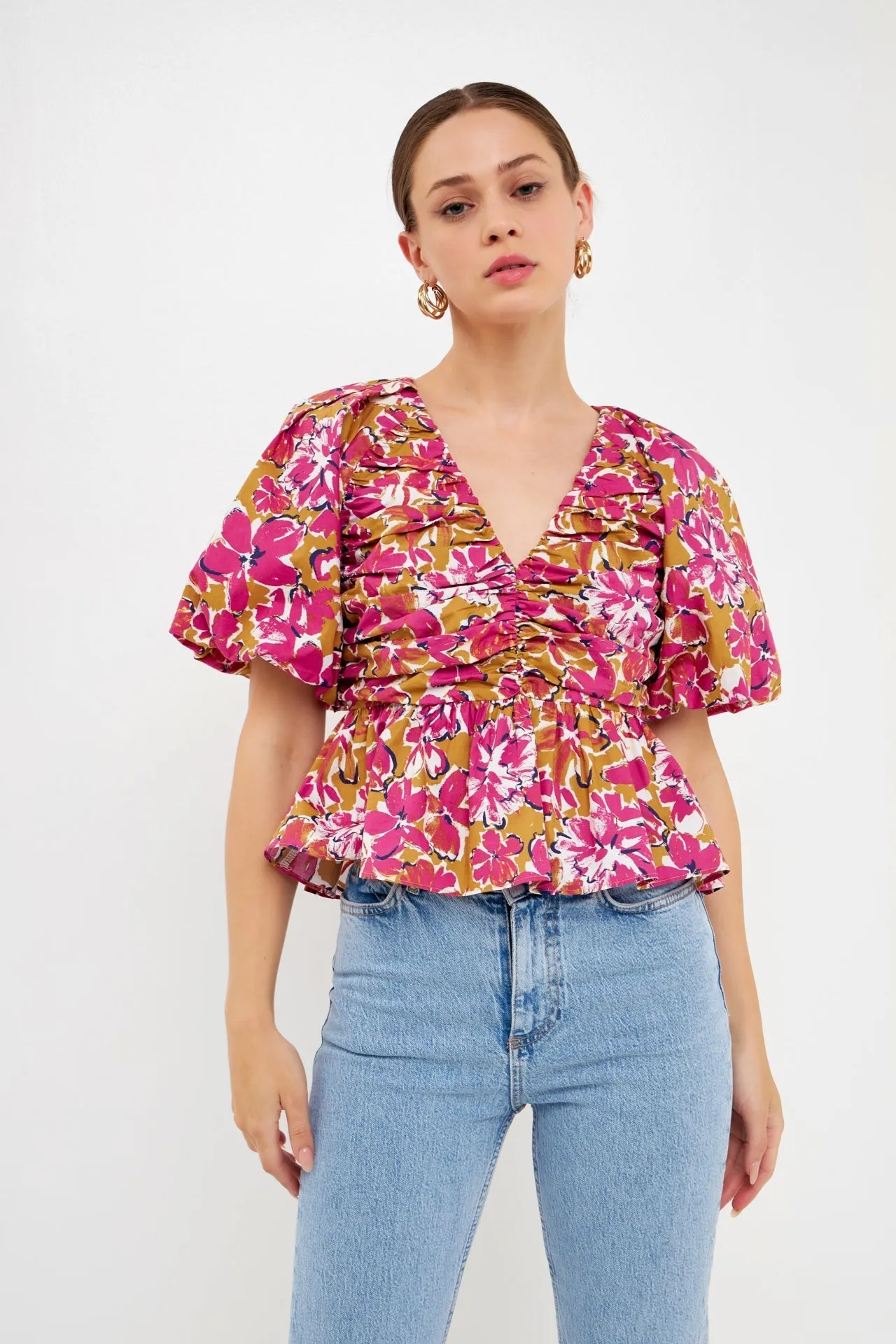 Endless Rose - Floral Pleated Top