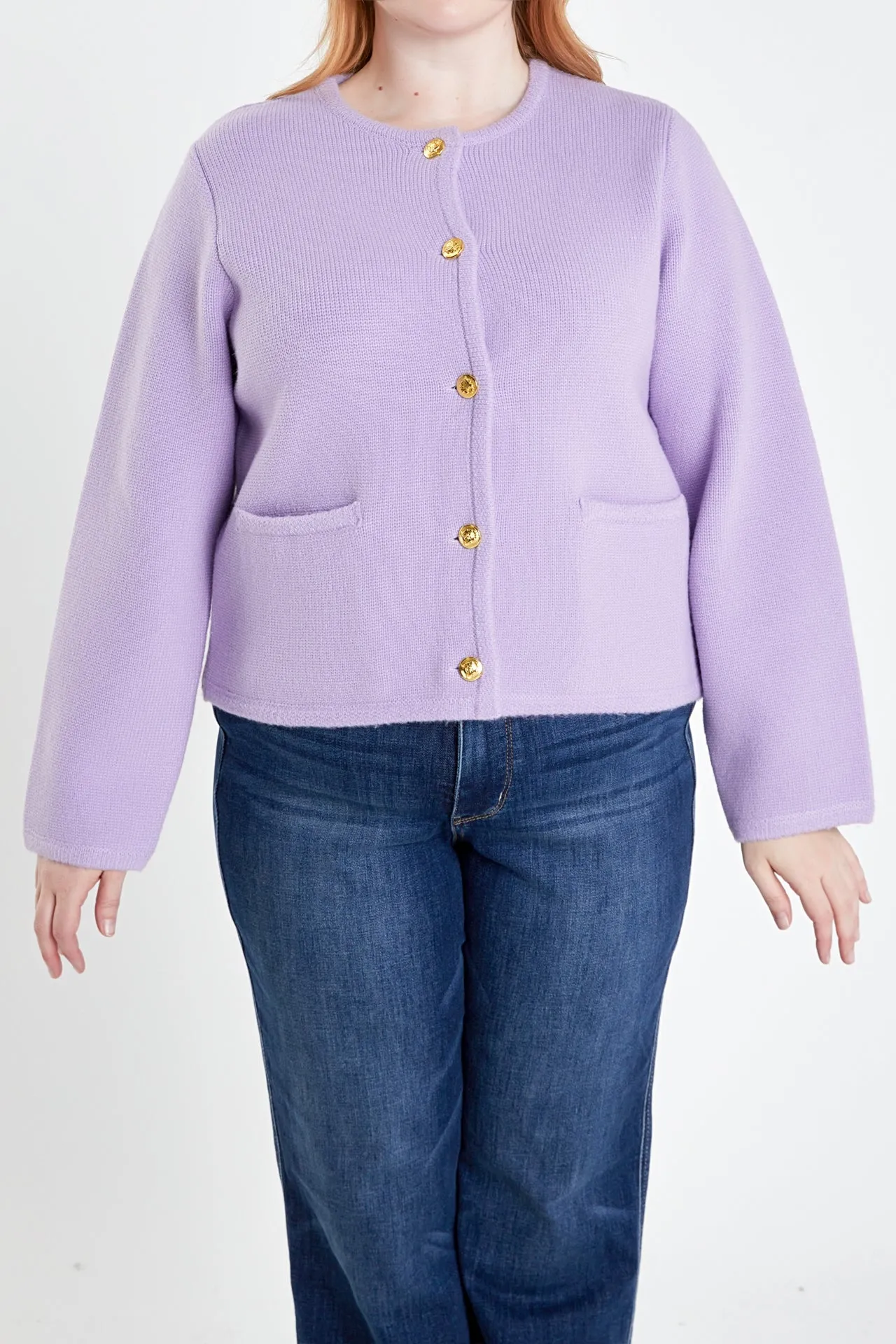 English Factory - Plus Size Knit Sweater Cardigan