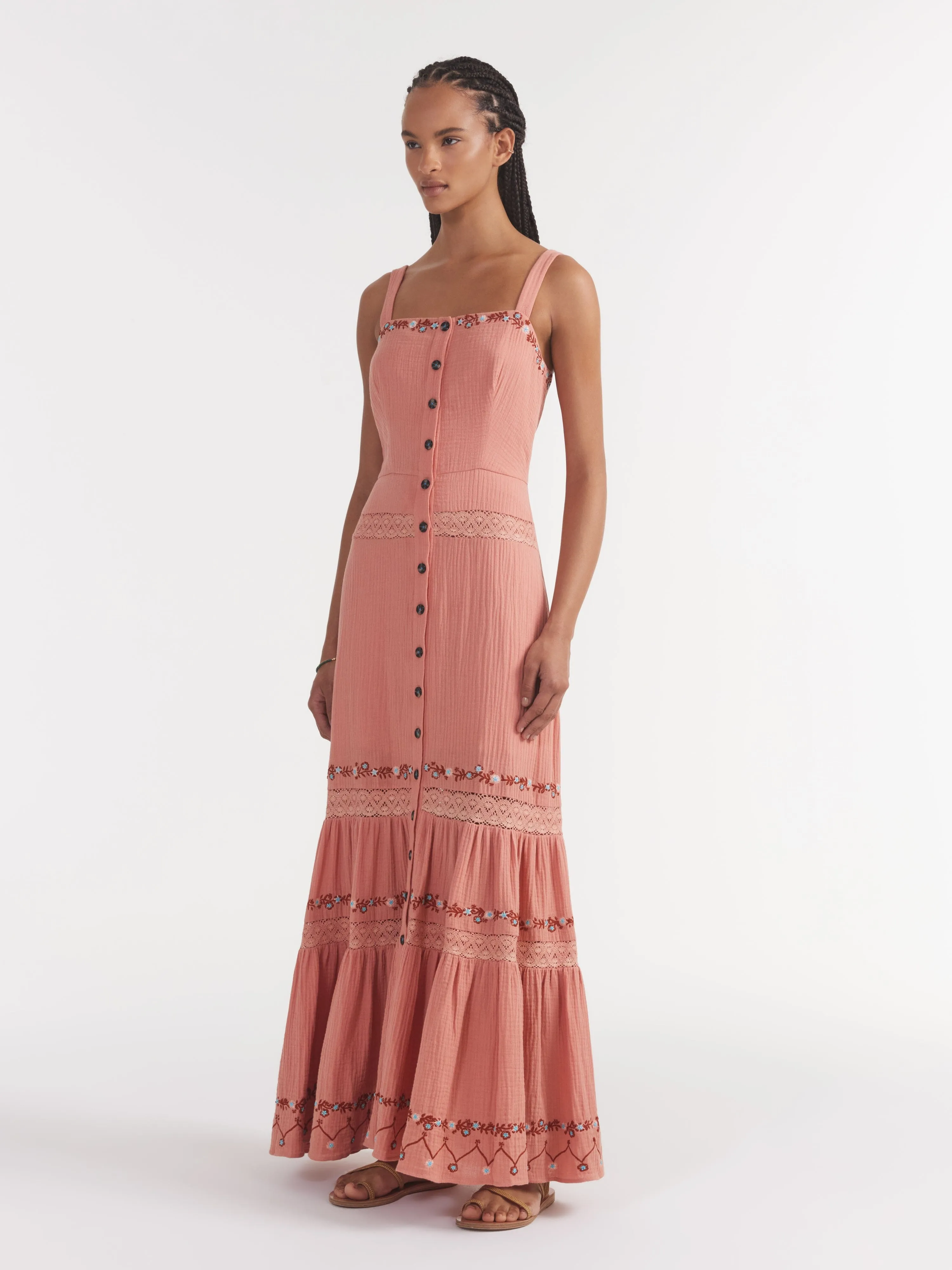 Fara Long B Dress in Washed Blush