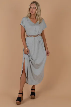 Feeling Like A Dream Heather Gray Henley Maxi Dress