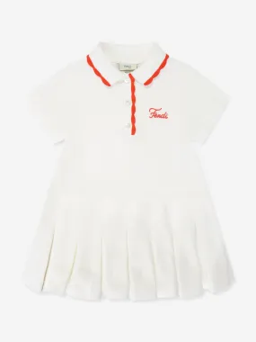 Fendi Baby Girls Logo Polo Dress in White