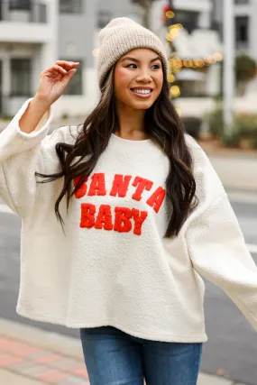 FINAL SALE - Santa Baby Ivory Teddy Sweater