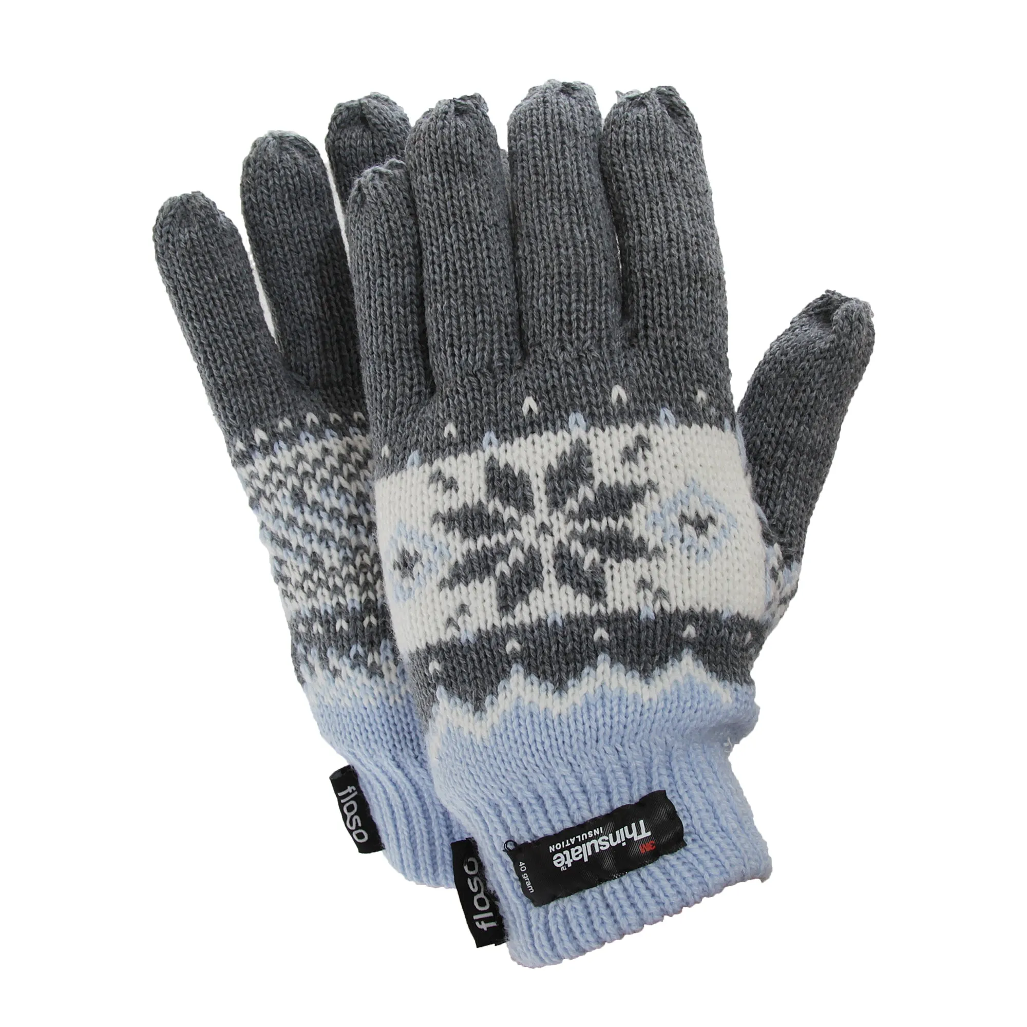 FLOSO Ladies/Womens Thinsulate Fairisle Thermal Gloves (3M 40g)