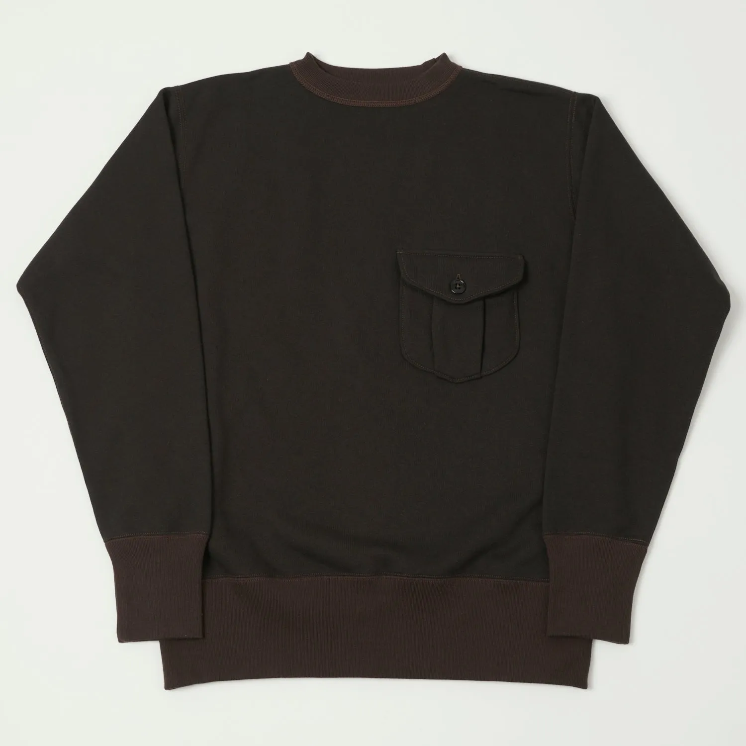 Freewheelers Set-in Sleeve Pocket Sweatshirt - Soot Black/Charcoal Black