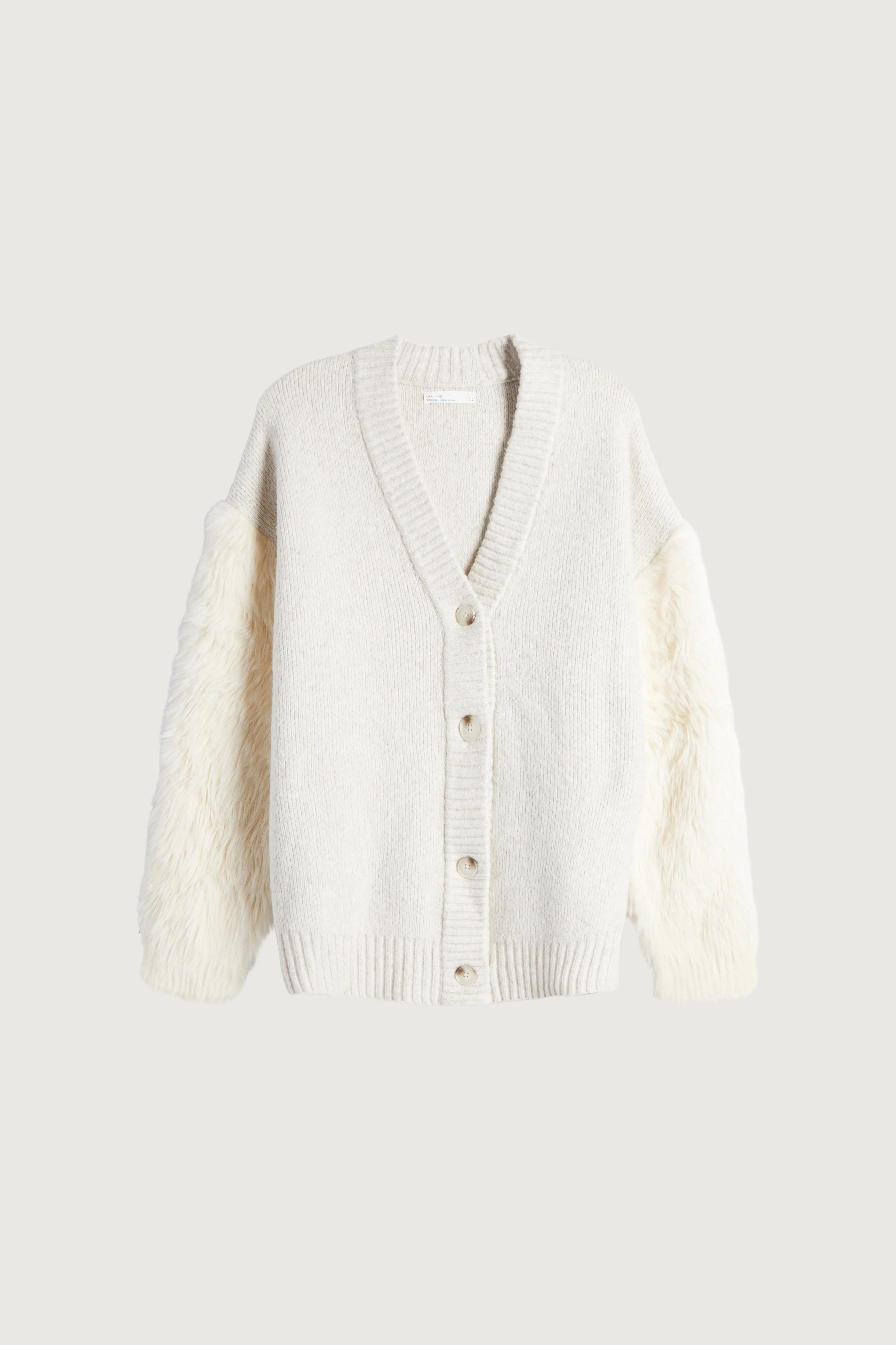 FUZZY SLEEVE CARDIGAN