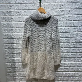 Fuzzy Turtleneck Sweater Dress