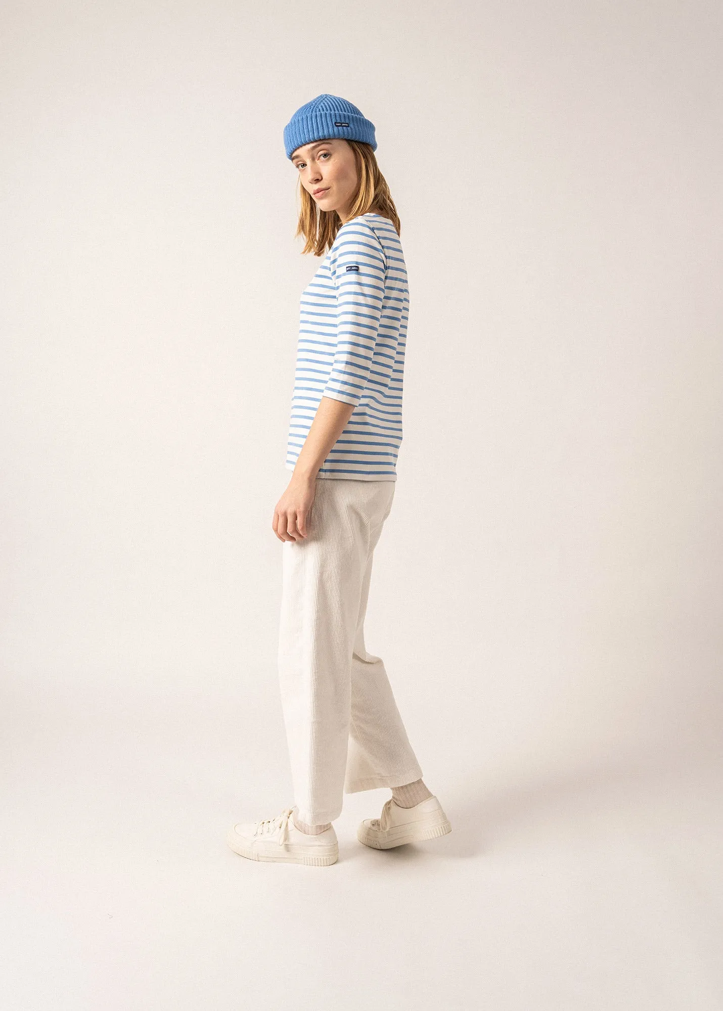 Garde Côte anti-UV striped sailor shirt - 3/4 length sleeves, in recycled jersey (ECUME/OXYGENE)