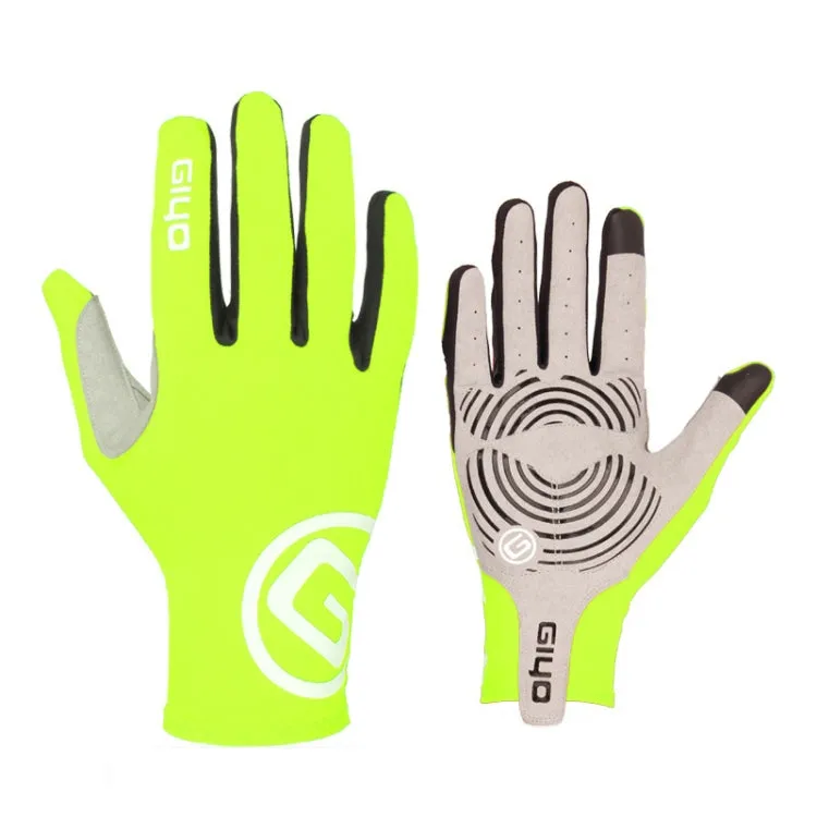 GIYO S-02 Bike Riding Long-finger Gloves, Size:L(Fluorescent Yellow)