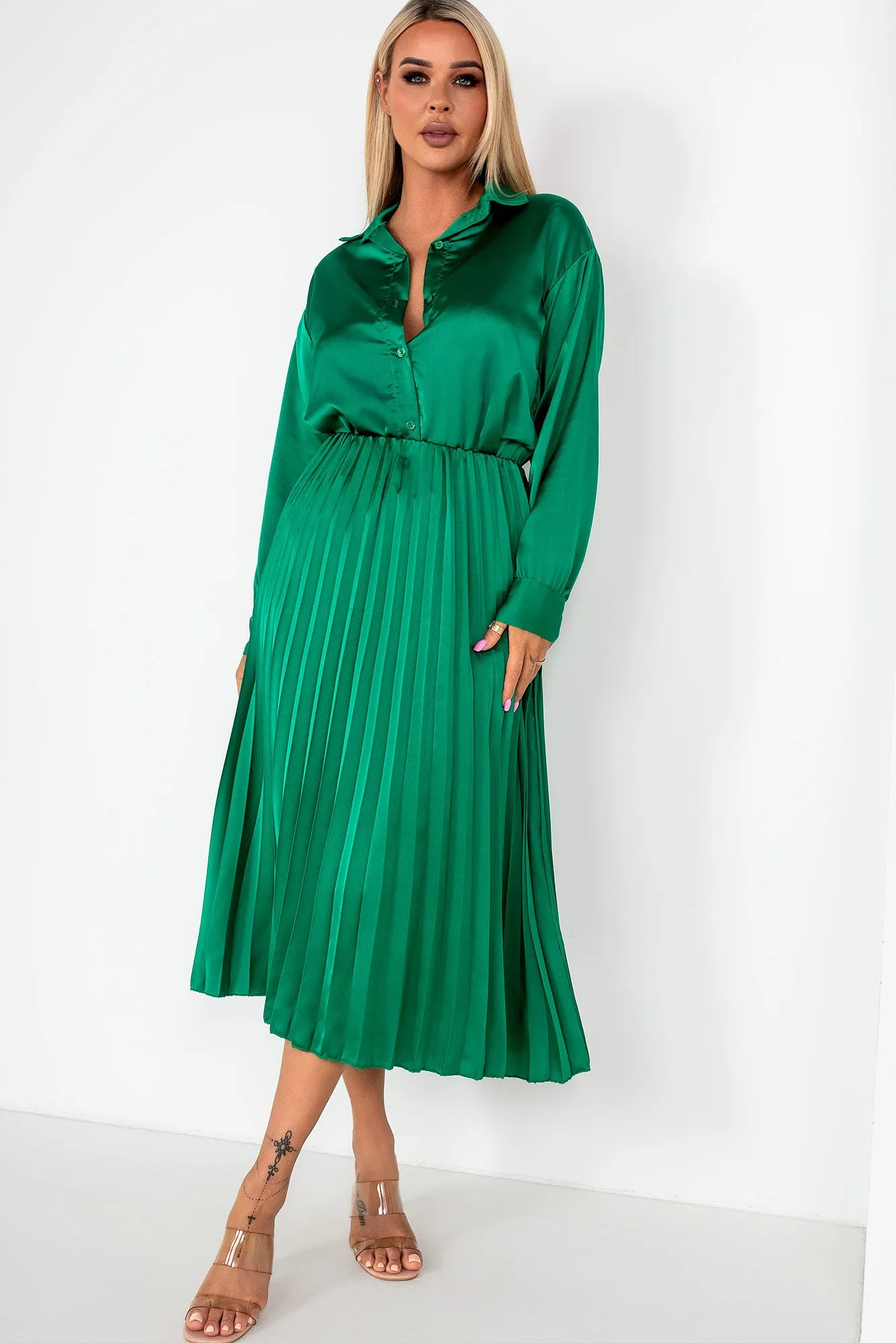 Glinda Green Satin Co Ord