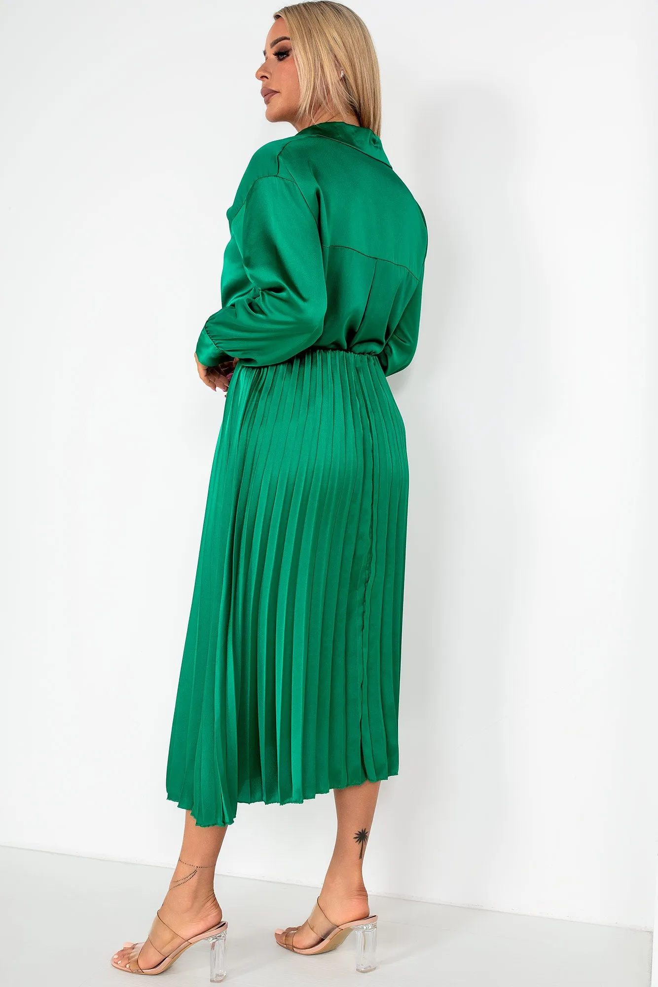 Glinda Green Satin Co Ord