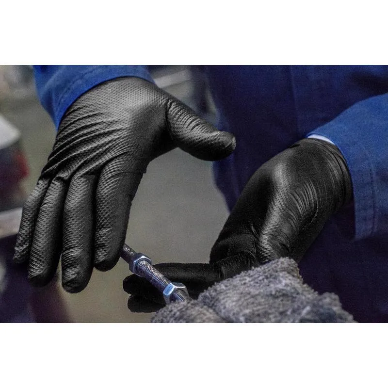 Gloveworks Nitrile Disposable Gloves Medium Black Powder Free 100 pk