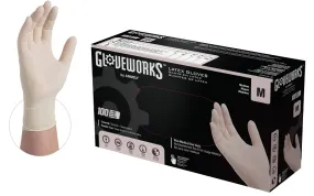 Gloveworks TLF44100 Disposable Gloves, M, Latex, Powder-Free, Ivory, 14.37 in L :BX100: QUANTITY: 1