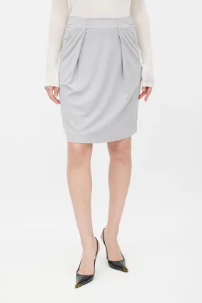 Grey Pleated Mini Skirt