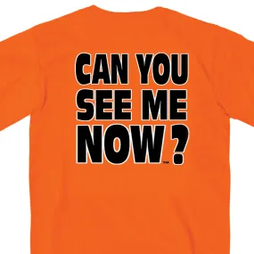 Hot Leathers GMD1091 Mens 'Can You See Me Now' Safety Orange T-Shirt