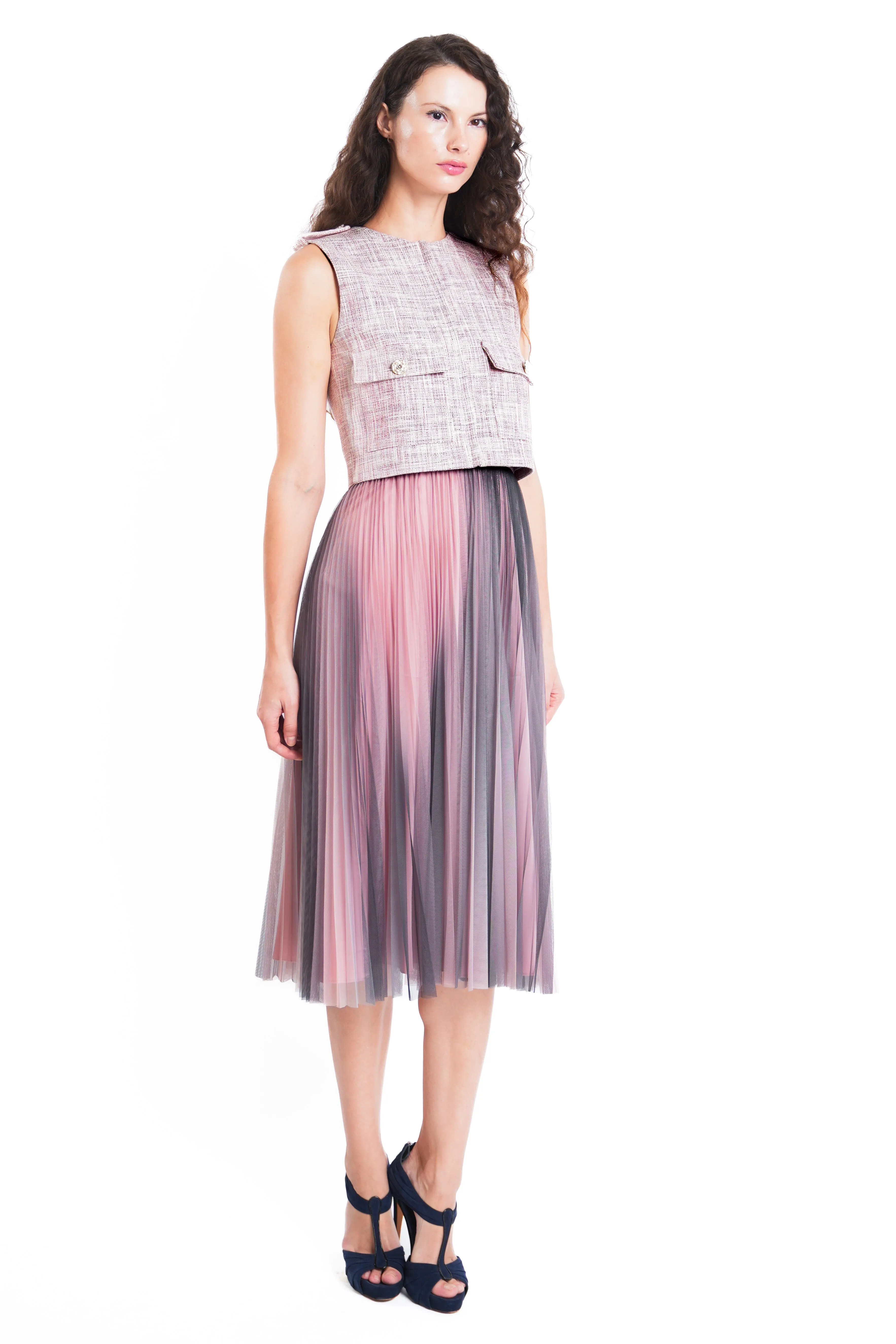 Jayden II Gradation Tulle Pleated Skirt