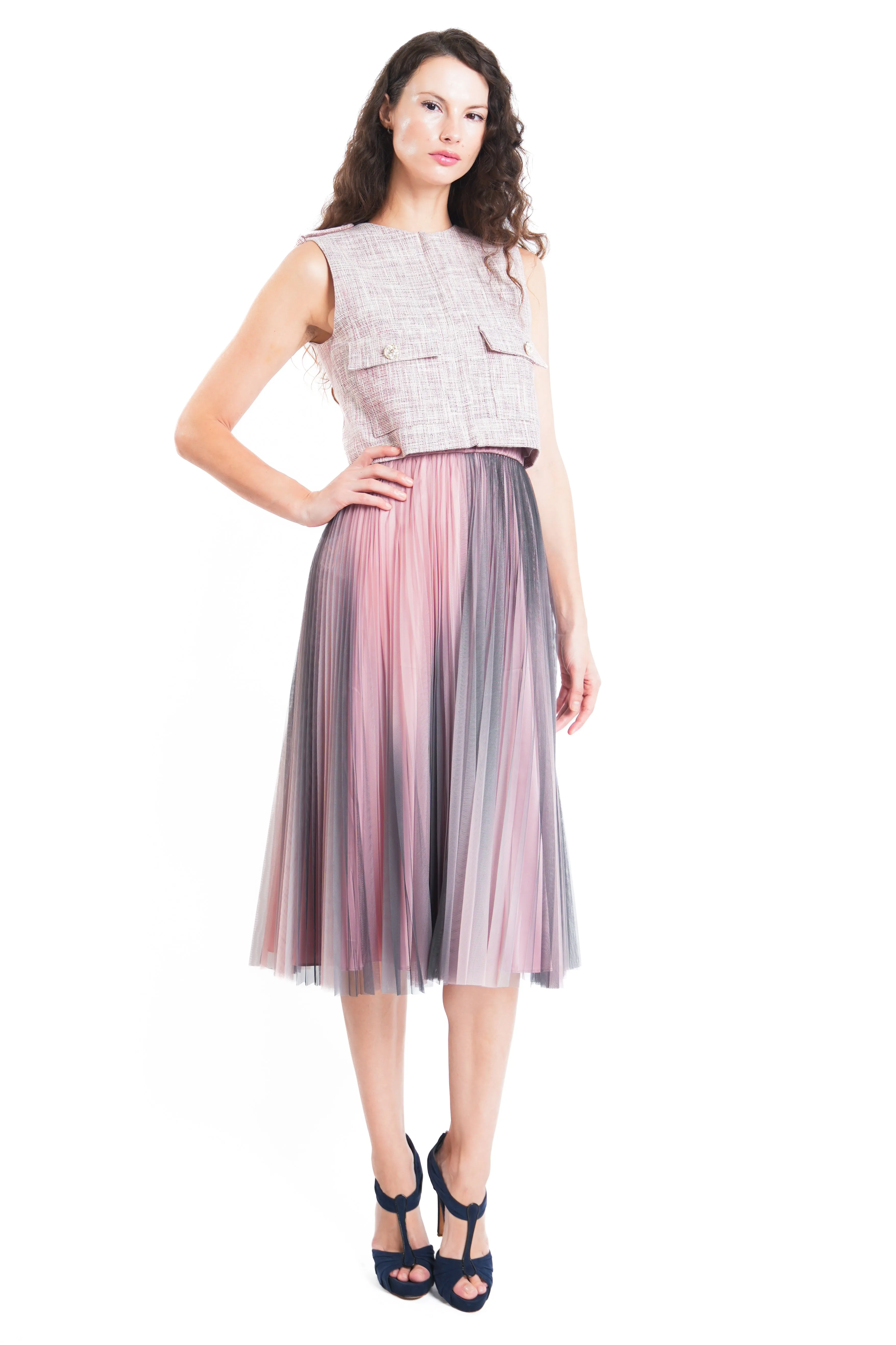 Jayden II Gradation Tulle Pleated Skirt