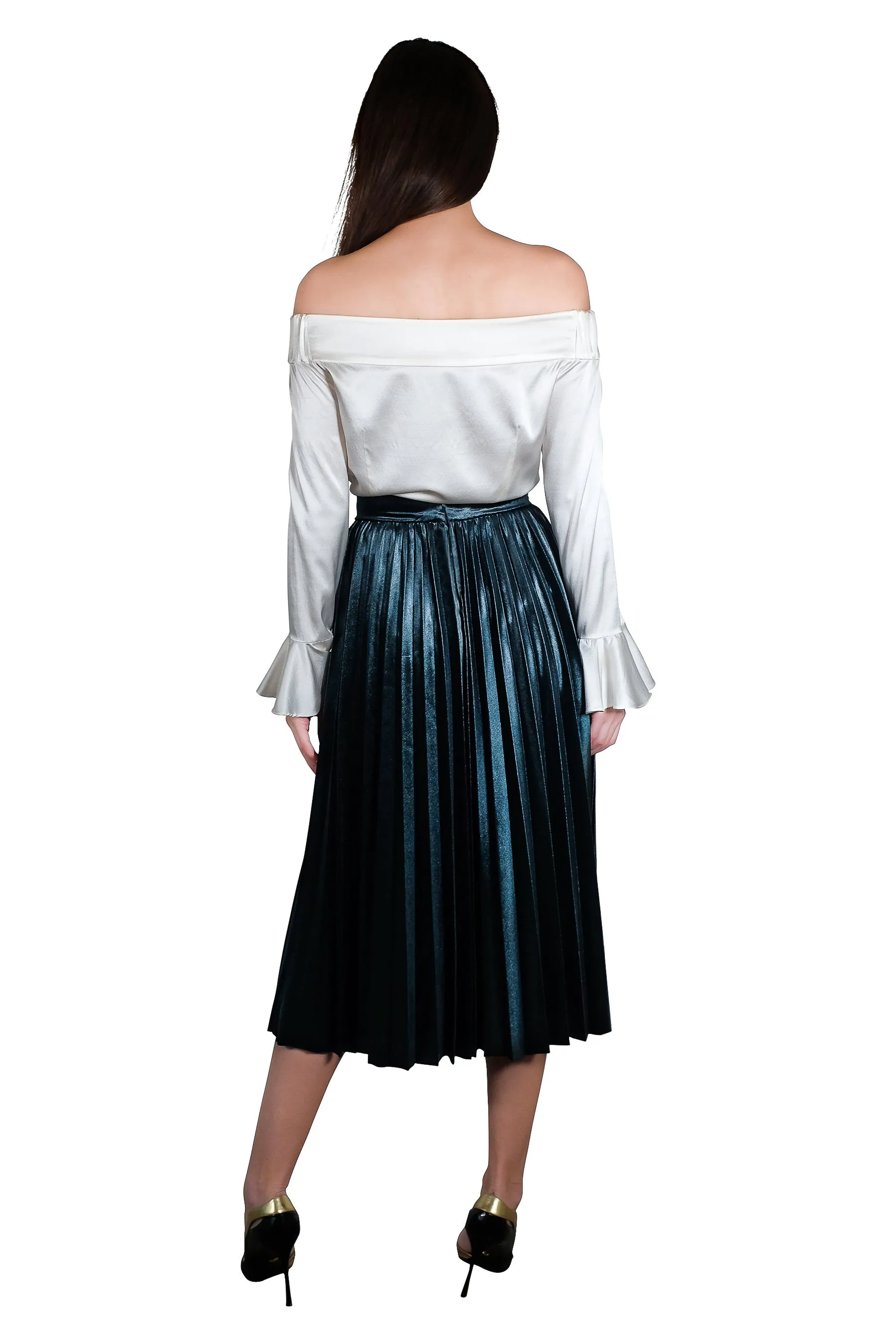 Jayden Pleated Velvet Skirt