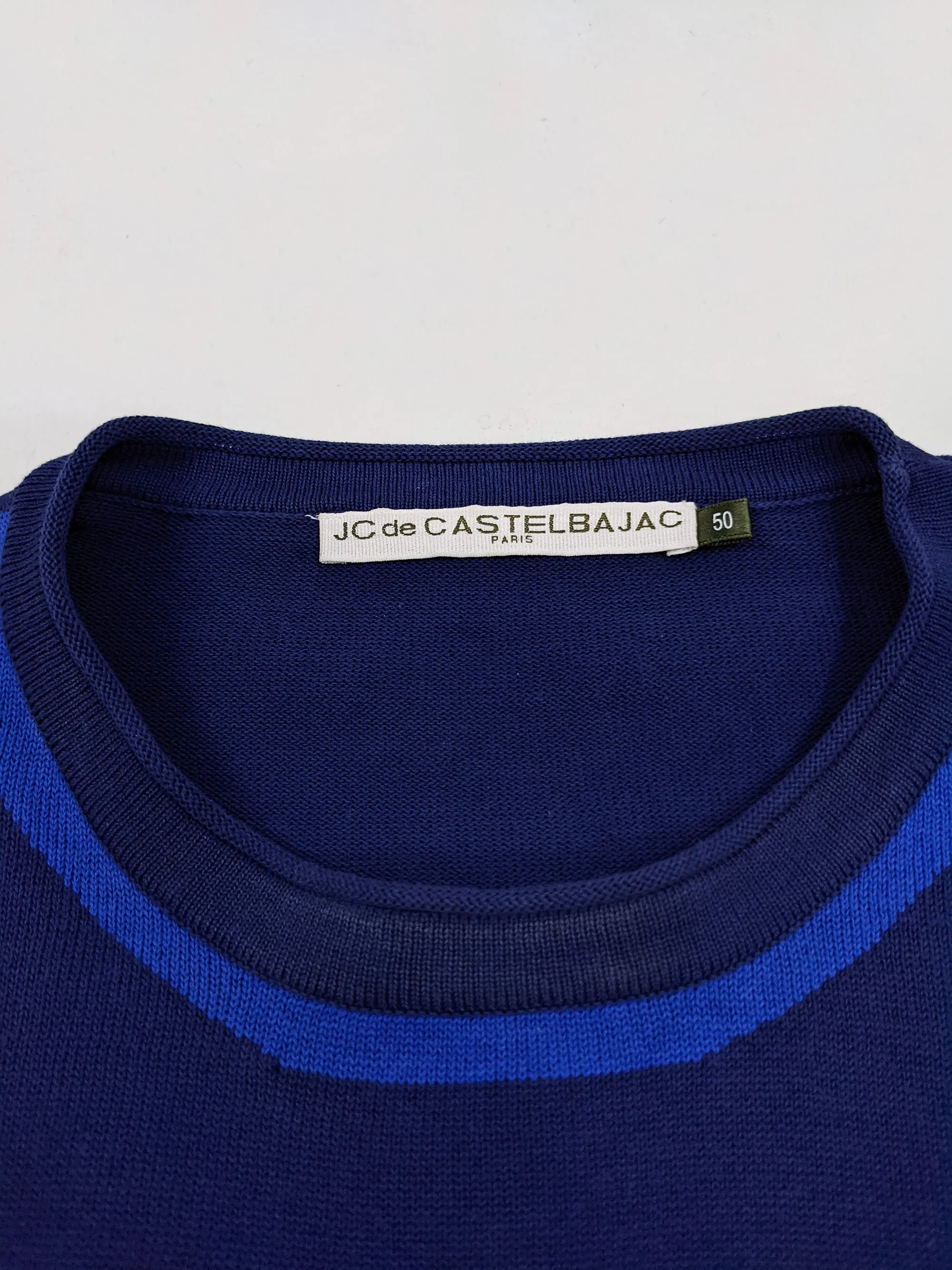 JC De Castelbajac Mens Vintage Blue Intarsia Knit Jumper, 1990s