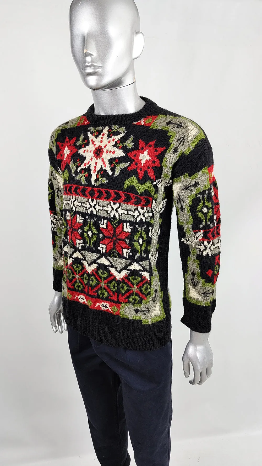 Katharine Hamnett Vintage Mens Fairisle Knit Sweater, 1980s