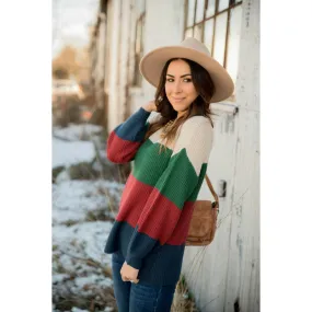 Knit Color Blocked Sweater