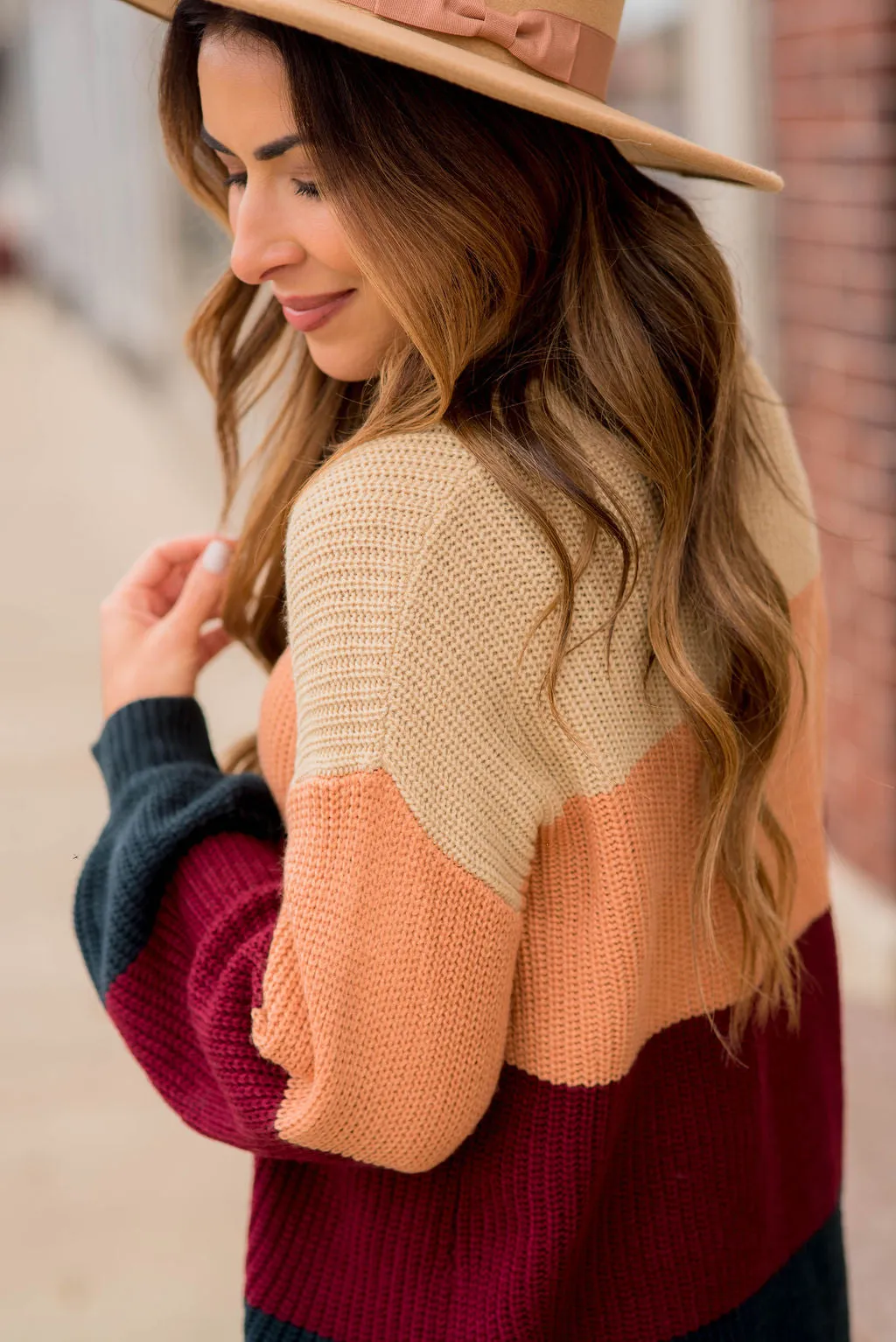 Knit Color Blocked Sweater