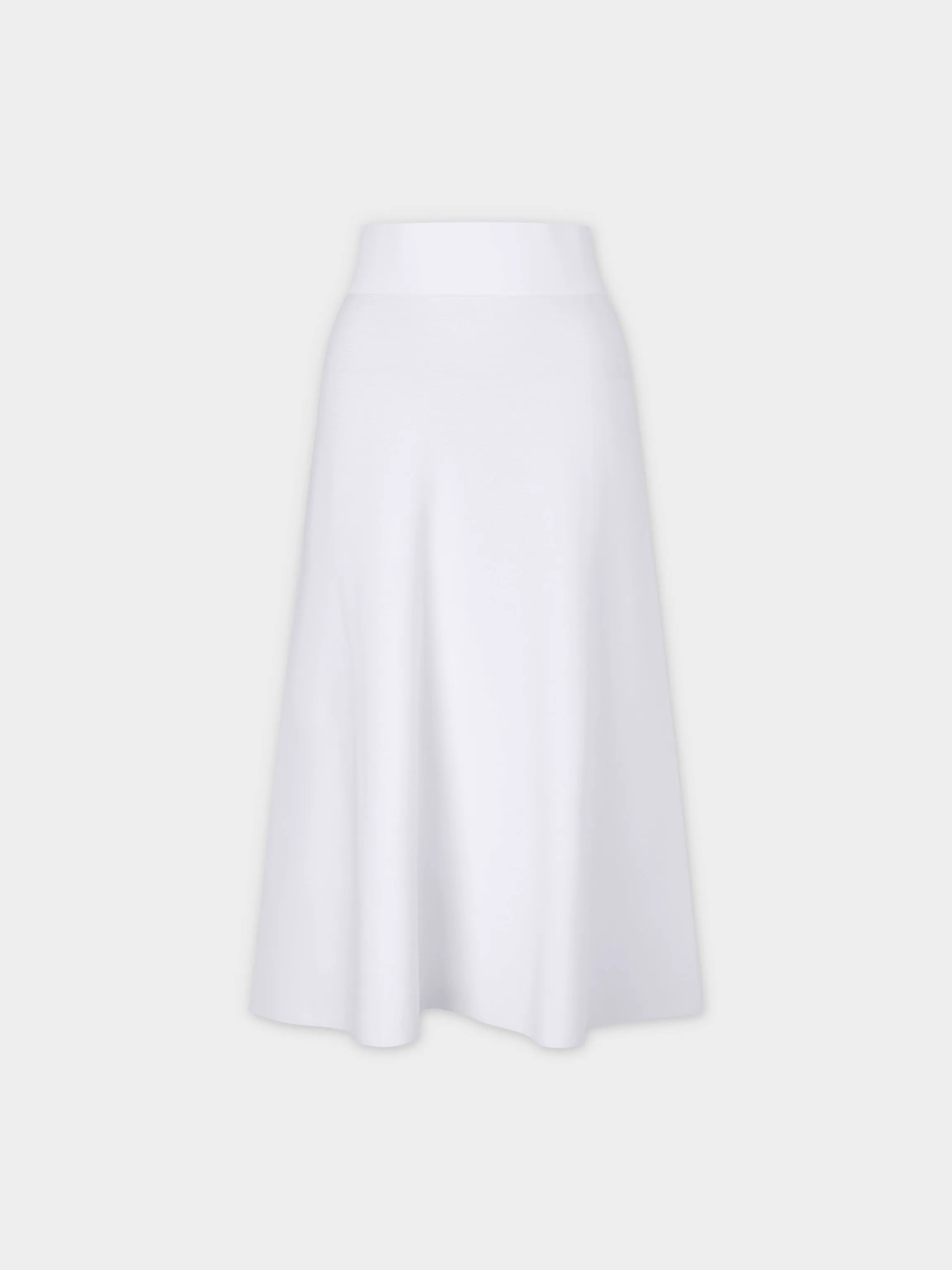 KNIT PLEATED SKIRT 23"-WHITE