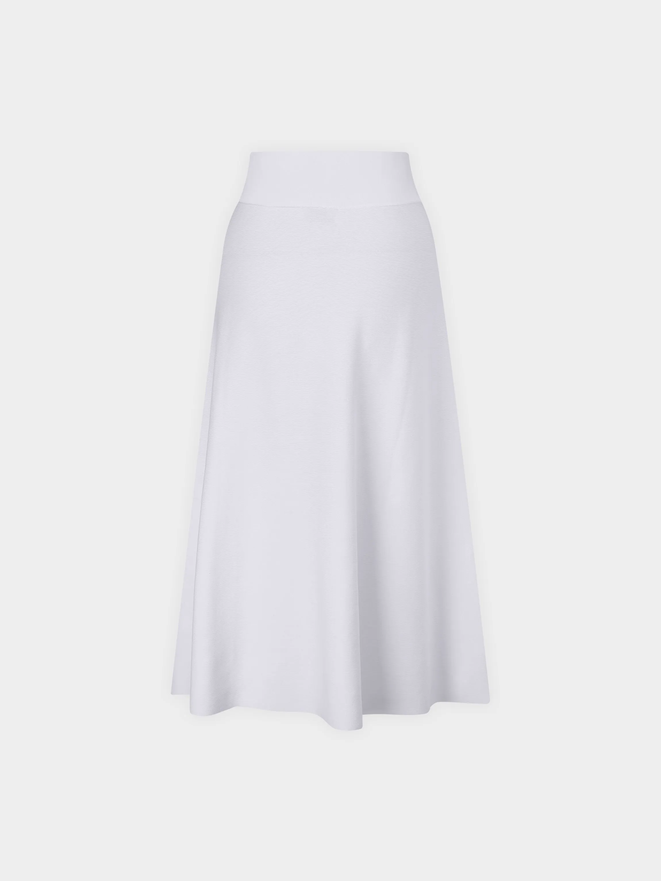 KNIT PLEATED SKIRT 23"-WHITE