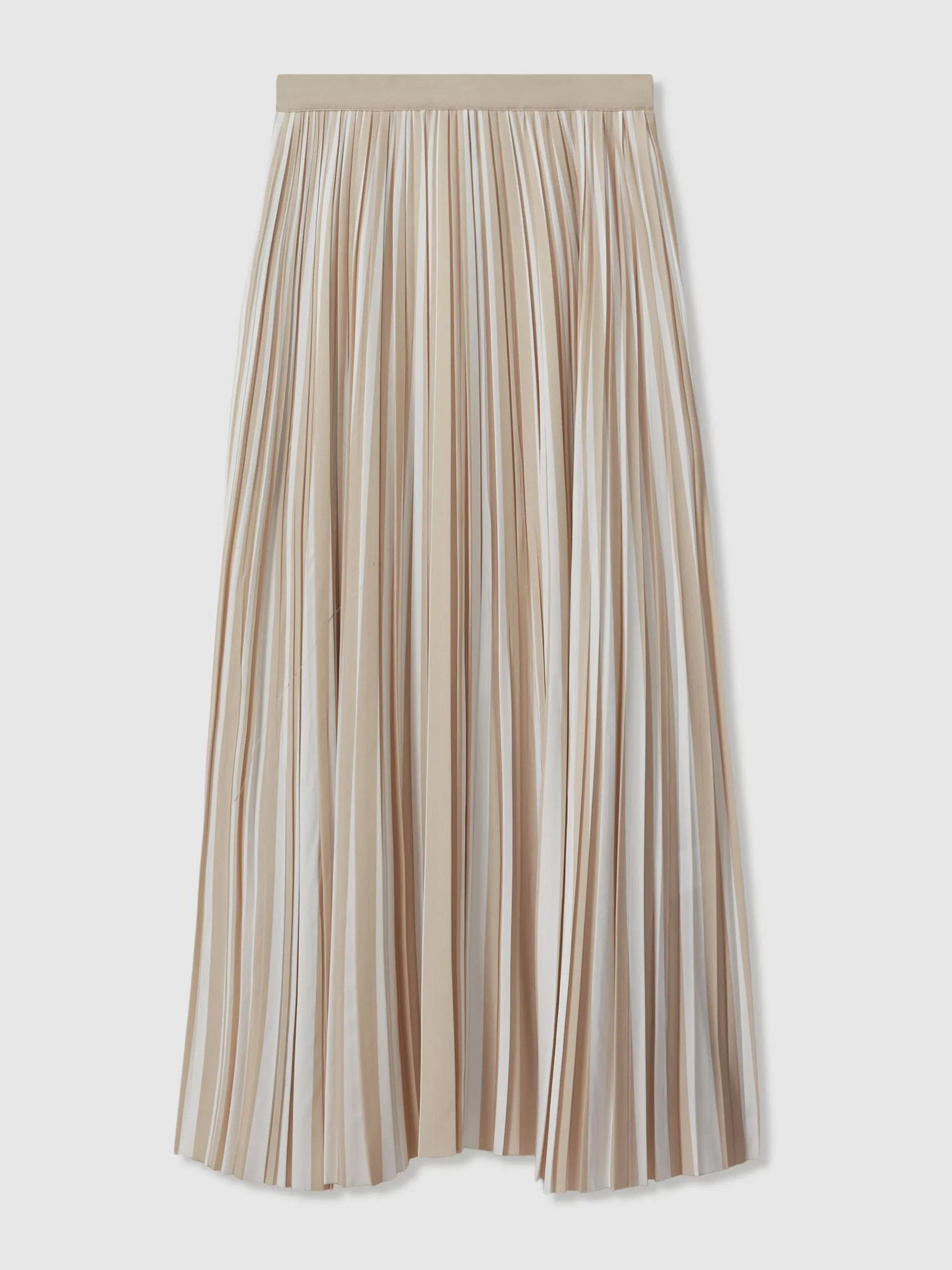 Lexie striped pleated midi skirt