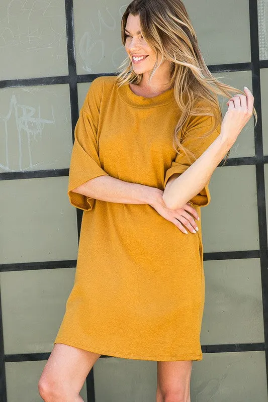 Light Knit Sweater Tee Dress