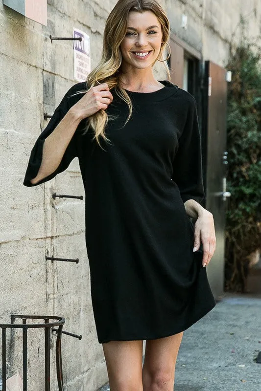 Light Knit Sweater Tee Dress