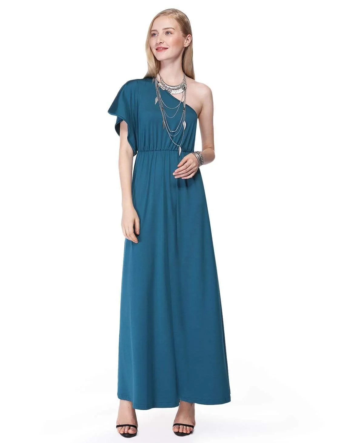 Long One Shoulder Evening Party Dress