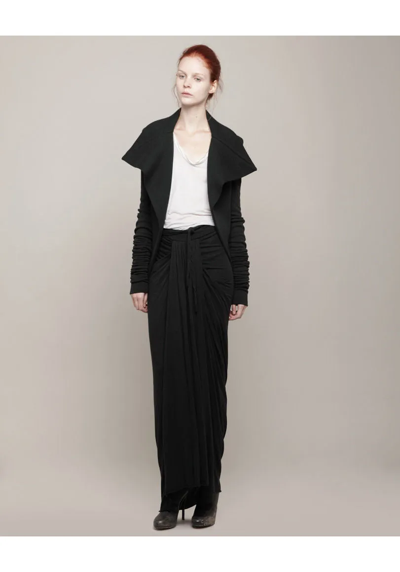 Long Pleated Front Skirt