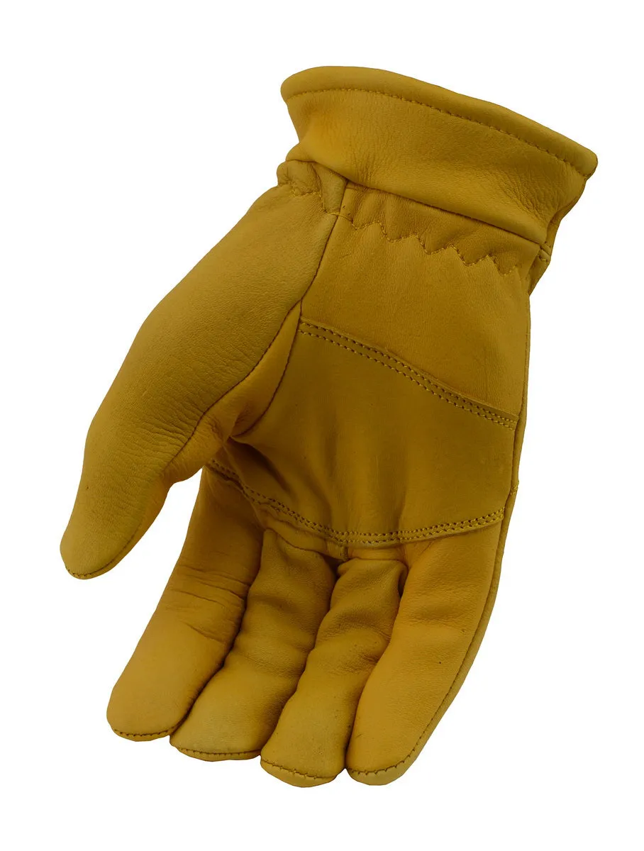 M Boss Motorcycle Apparel BOS37547 Men's Yellow Lined Full Grain