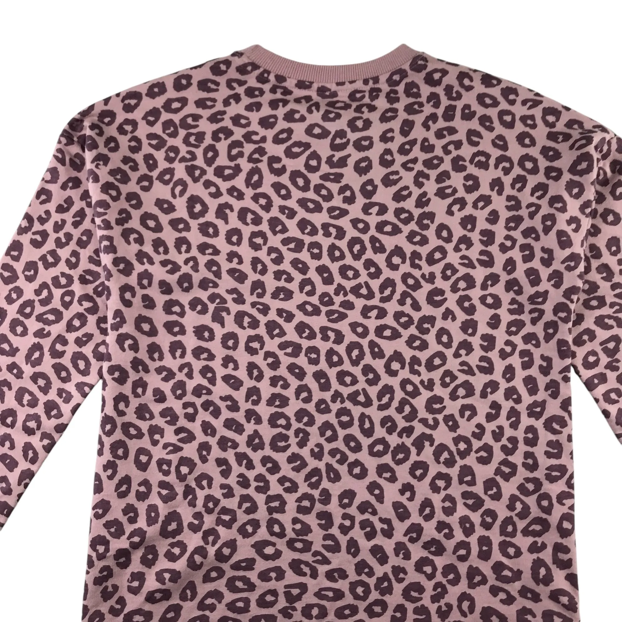 M&Co sweater dress 8-9 years pink leopard spot print