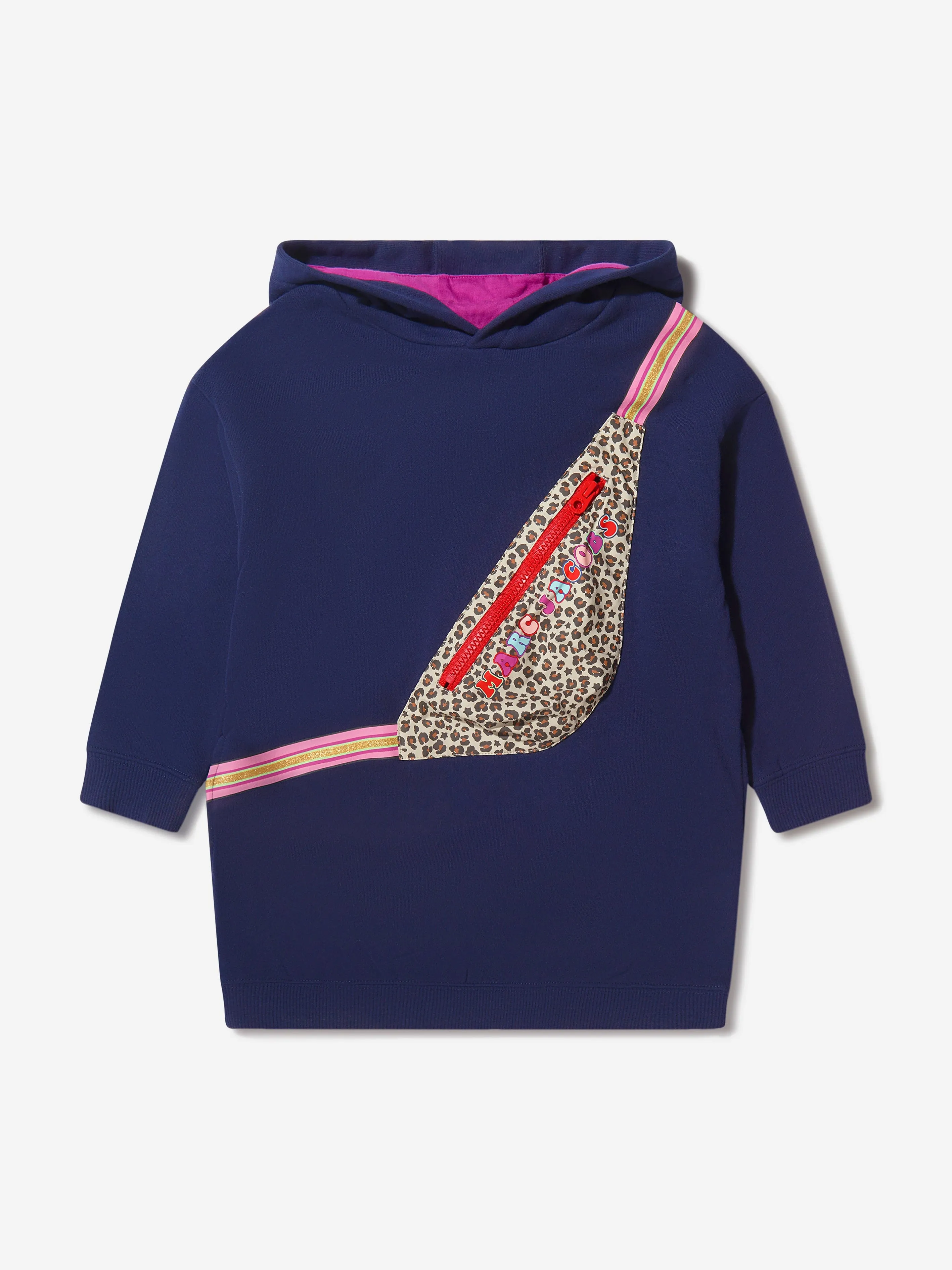 MARC JACOBS Girls Belt Bag Print Hooded Sweater Dress