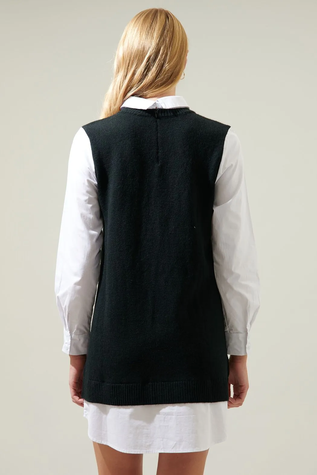 Mariela Sweater Vest & Poplin Dress - FINAL SALE