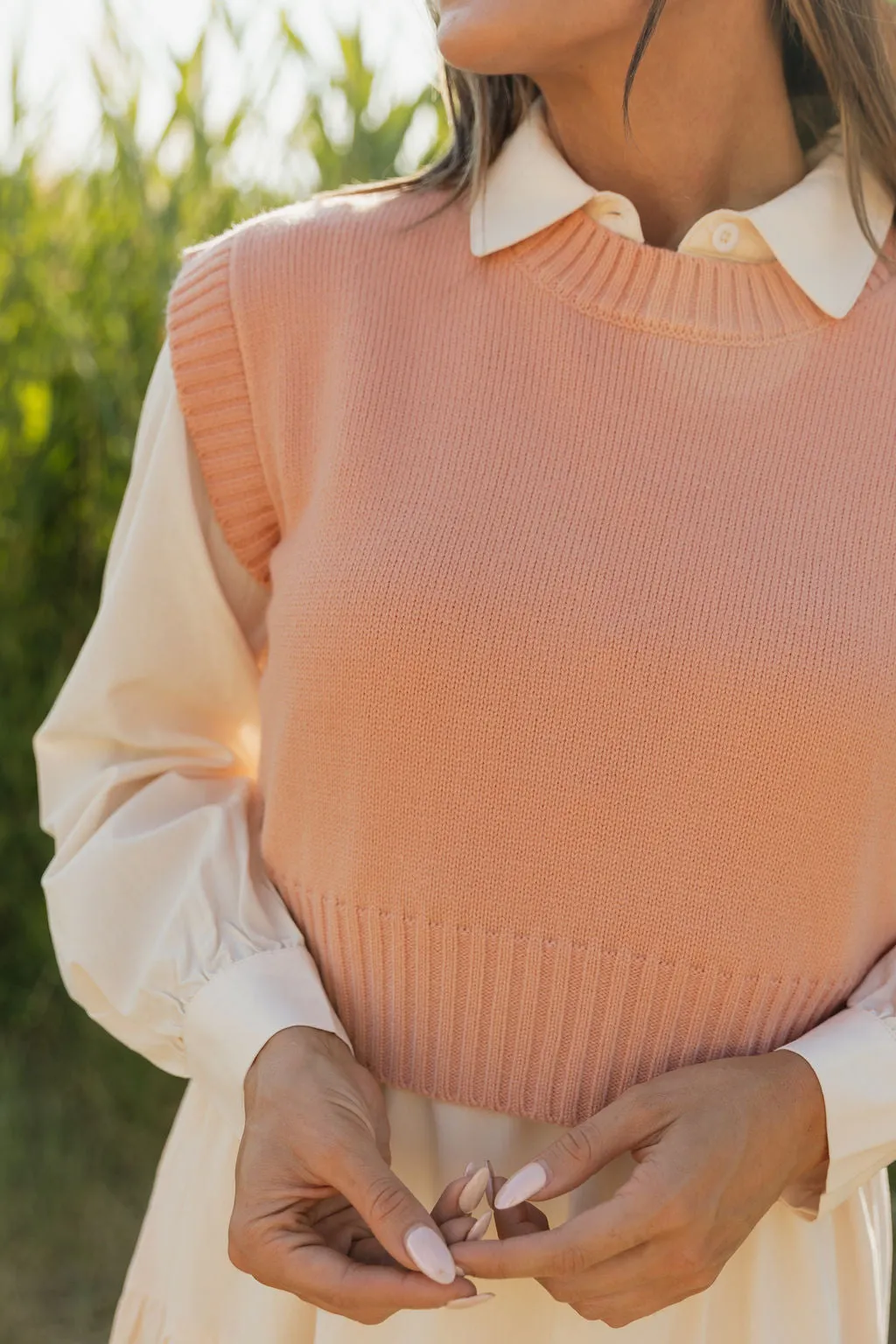 Maylie Sweater Vest-Peach