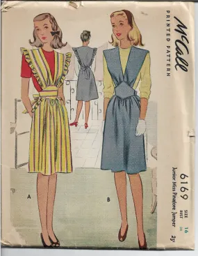 McCall 6169 Junior Miss Jumper Dress Pinafore Vintage Sewing Pattern 1940s