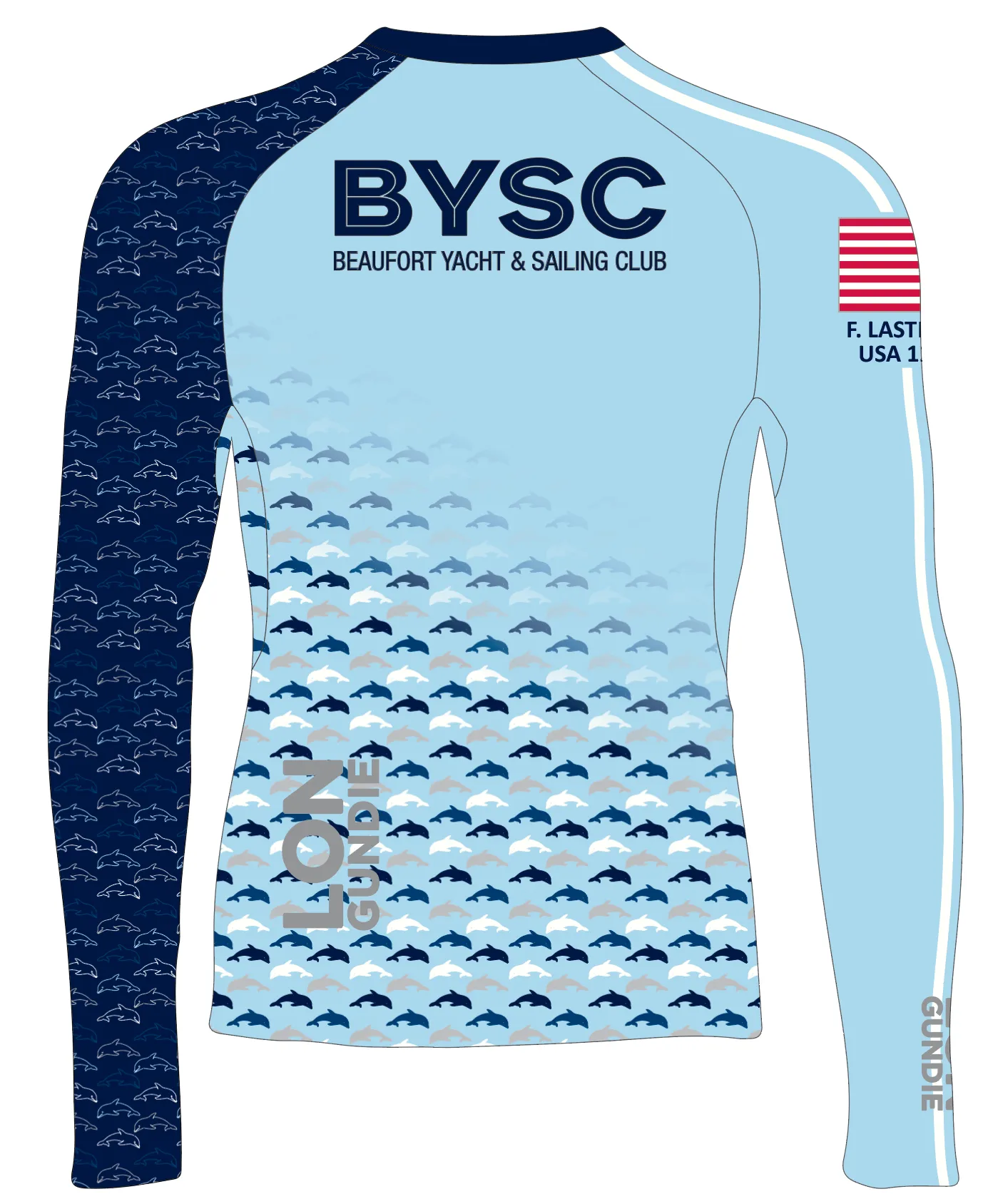 MEN TECH-TEE TOP LONG SLEEVE LT BLUE | BEAUFORT Y&S CLUB | PSNLZ'D