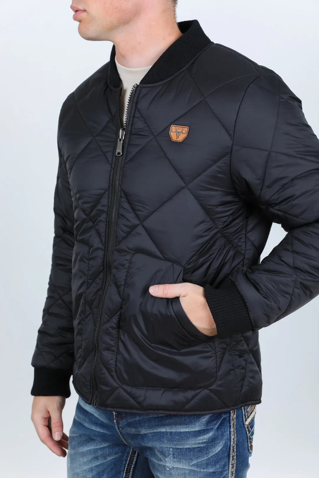 Mens Insulated Reversible Jacket - Black