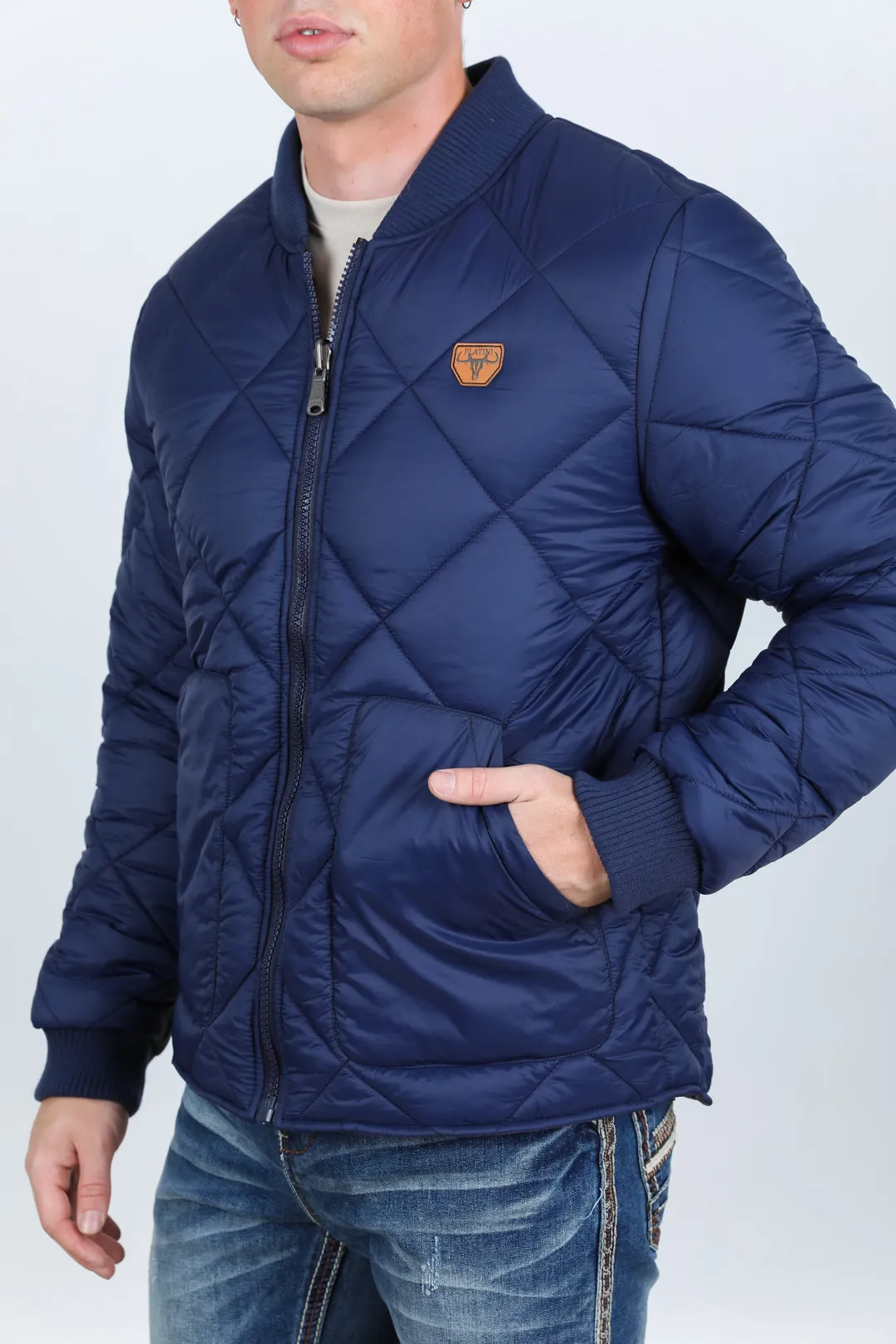 Mens Insulated Reversible Jacket - Navy