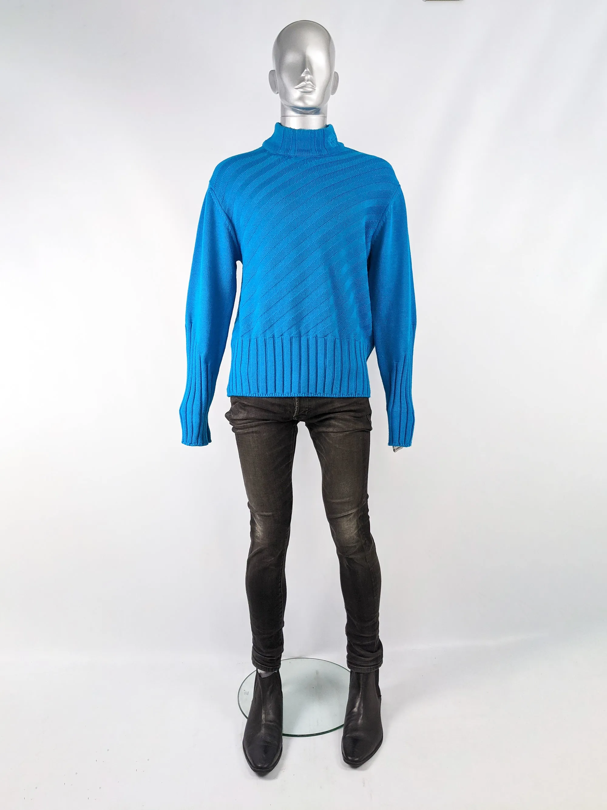 Mens Vintage Alternating Ribbed Sweater, 1990s