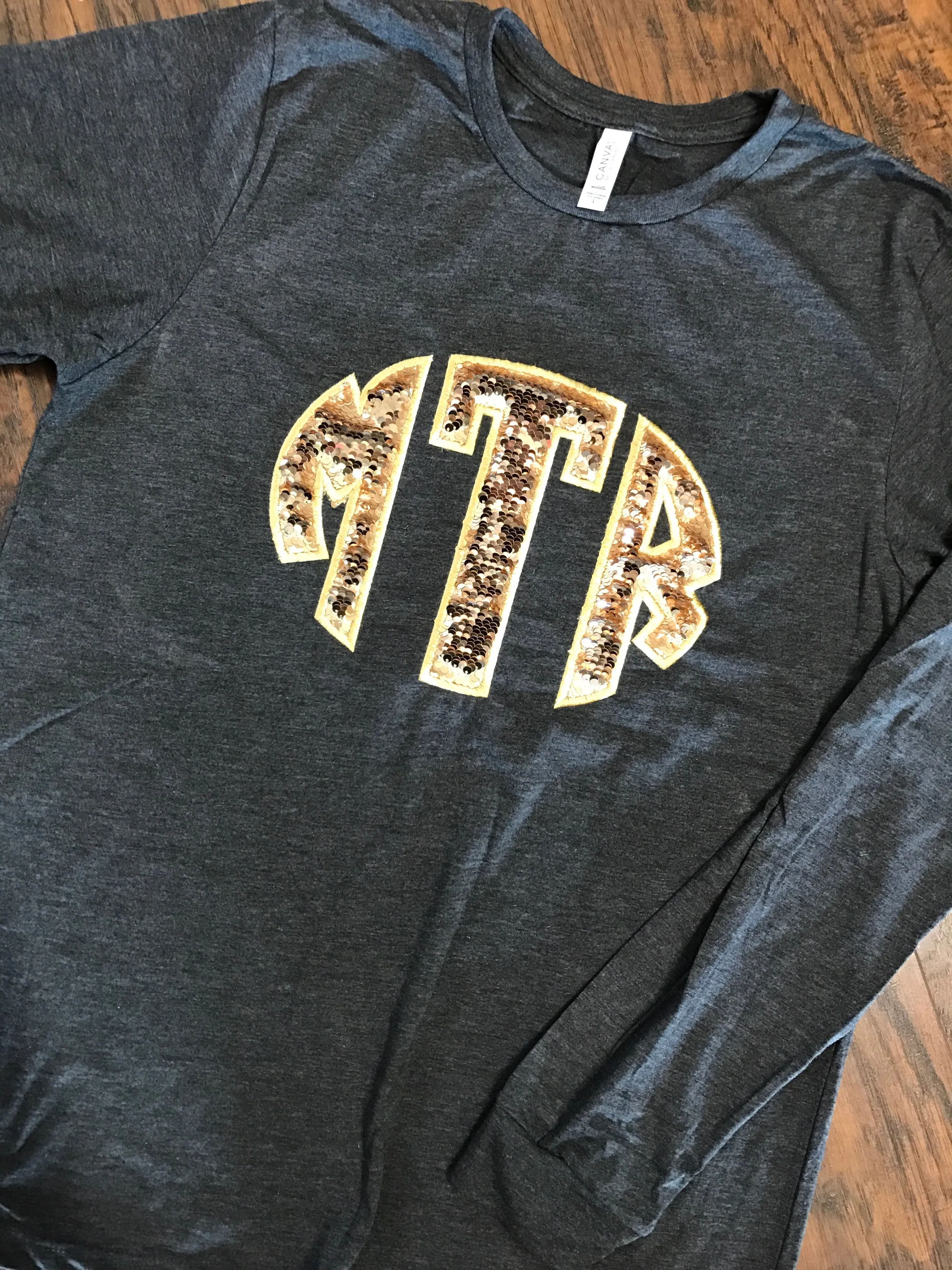 Mermaid Sequined Monogrammed Long Sleeve tee